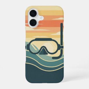 Coque iPhone 16 Plongée minimaliste rétro