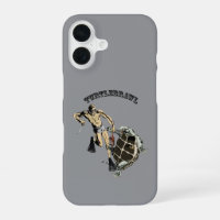 Plongeur Vintage se battant avec une tortue pour u