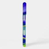 Coque iPhone 16 Plus 3D Abstrait en bleu vert violet (Côté droit)