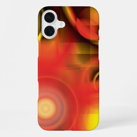 Coque iPhone 16 Plus Abstrait en rouges et jaunes (Verso)