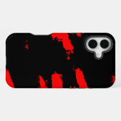 Coque iPhone 16 Plus abstrait noir et rouge (Verso Horizontal)