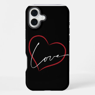 Coque iPhone 16 Plus affiche d'amour manuscrite