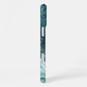 Coque iPhone 16 Plus Agate Turquoise cristallisée | Pierre marbrée noir (Côté droit)