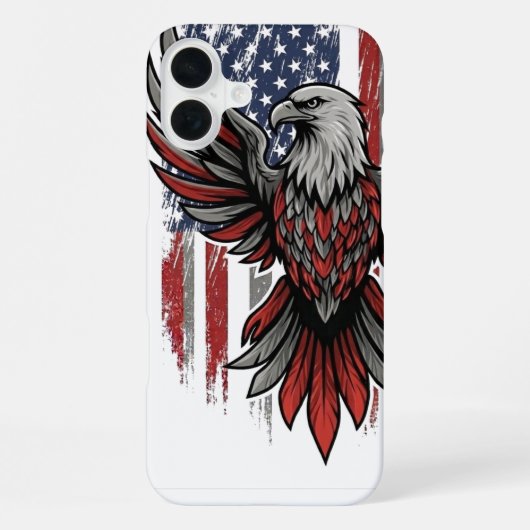 Coque iPhone 16 Plus Aigle américain (Verso)