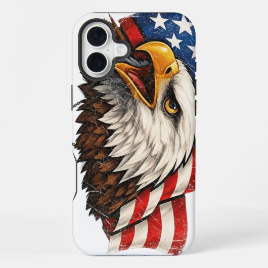 Coque iPhone 16 Plus Aigle américain (Verso)