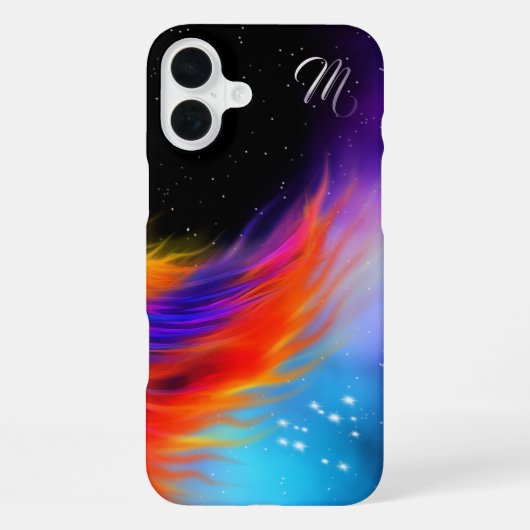 Coque iPhone 16 Plus Aile de Phoenix Espace Monogramme (Verso)