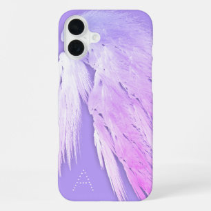 Coque iPhone 16 Plus Ailes d'ange en fée violet Monogramme