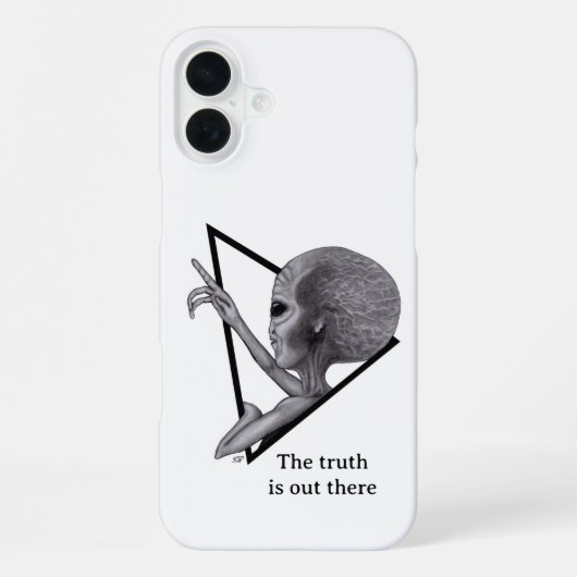 Coque iPhone 16 Plus Alien gris, la vérité est là (Verso)