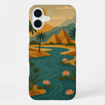 Ancien Nil Mystique Pyramides Or Turquoise