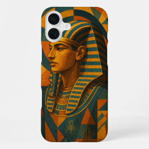 Coque iPhone 16 Plus Ancien Pharaon Majestueux Mystique Teal Or