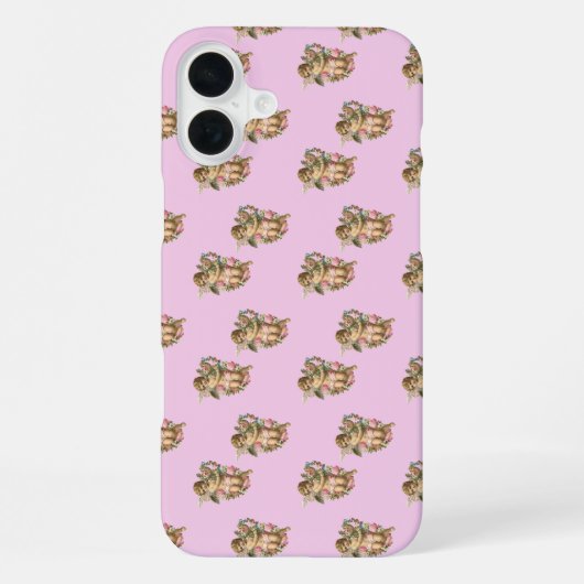 Coque iPhone 16 Plus ange chérubin rose (Verso)