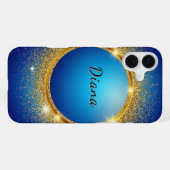 Coque iPhone 16 Plus Anneau de Parties scintillant d'or (Verso Horizontal)