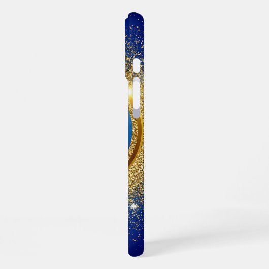 Coque iPhone 16 Plus Anneau de Parties scintillant d'or (Côté gauche)