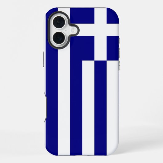 Coque iPhone 16 Plus Apple iPhone 16 Plus Mate, drapeau de la Grèce (Verso)