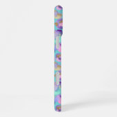 Coque iPhone 16 Plus Aqua Iridescent Imprimé Léopard Monogrammé (Côté droit)