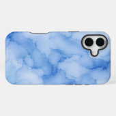 Coque iPhone 16 Plus Aquarelle Abstraite Bleu Clair (Verso Horizontal)