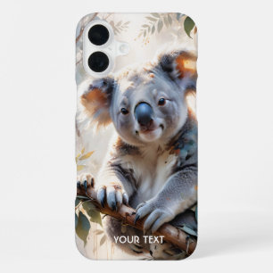 Coque iPhone 16 Plus Aquarelle de l'arbre de Koala mignonne Imaginaire