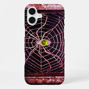 Coque iPhone 16 Plus ARAIGNÉE ET TOILE Topaze jaune noir