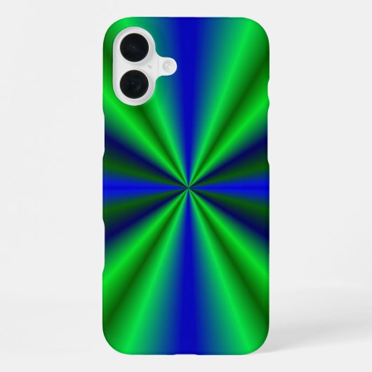 Coque iPhone 16 Plus arc-en-ciel bleu vert (Verso)