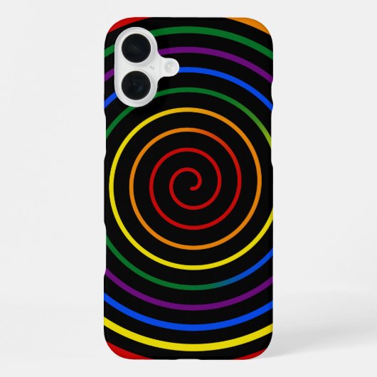 Coque iPhone 16 Plus Arc-en-ciel de fierté hypnotisé V2 (Verso)