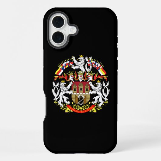 Coque iPhone 16 Plus Armoiries de Prague (Verso)