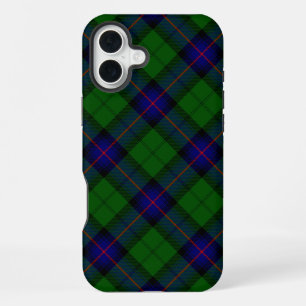 Coque iPhone 16 Plus Armstrong tartan bleu et vert carreaux