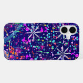 Coque iPhone 16 Plus Art abstrait Jubilé Bleu (Verso Horizontal)