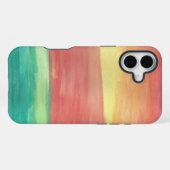 Coque iPhone 16 Plus Art abstrait Rivages du Coucher de Soleil (Verso Horizontal)