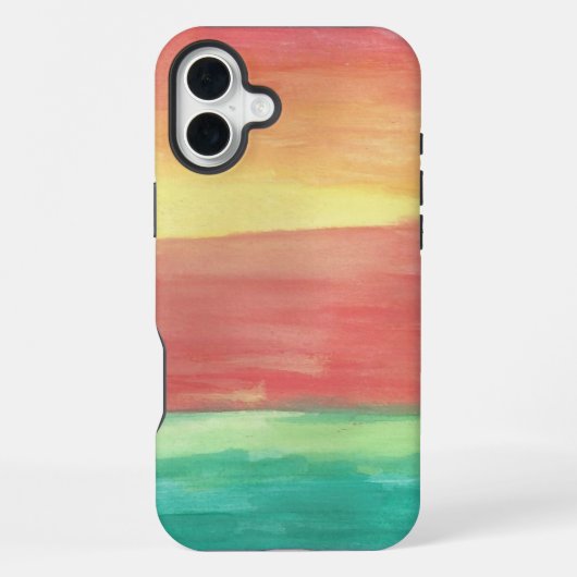 Coque iPhone 16 Plus Art abstrait Rivages du Coucher de Soleil (Verso)