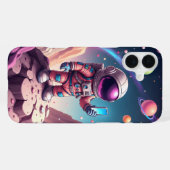 Coque iPhone 16 Plus Art astronaute de la lune (Verso Horizontal)