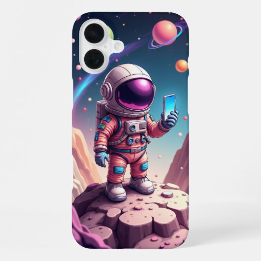 Coque iPhone 16 Plus Art astronaute de la lune (Verso)