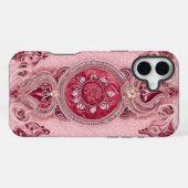 Coque iPhone 16 Plus art d'IA Cranberry Cherry (Verso Horizontal)