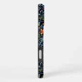 Coque iPhone 16 Plus Art floral complexe : Fleurs bleues et orange (Côté droit)
