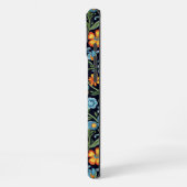 Coque iPhone 16 Plus Art floral complexe : Fleurs bleues et orange (Côté gauche)