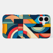 Coque iPhone 16 Plus Art géométrique abstrait – Composition de grille d (Verso Horizontal)
