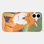 Coque iPhone 16 Plus Art Retro Fox Monogram Orange Rétro iphone 5 (Verso Horizontal)