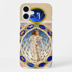 COQUE iPhone 16 PLUS ASTROLOGIE ANCIENNE, SIGNES DU ZODIAQUE MONOGRAMME