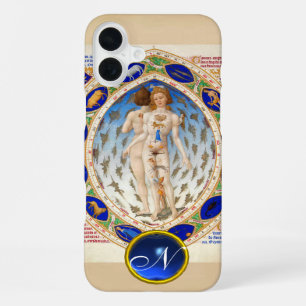 COQUE iPhone 16 PLUS ASTROLOGIE ANCIENNE, SIGNES DU ZODIAQUE MONOGRAMME