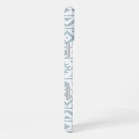 Coque iPhone 16 Plus Aztec Essence Ptn III Canard Bleu oeuf Blanc (Côté droit)