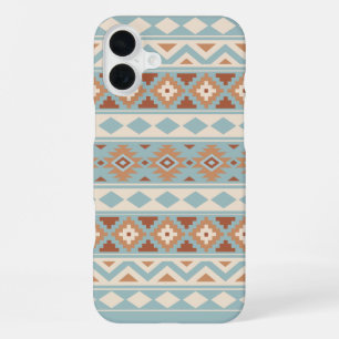Coque iPhone 16 Plus Aztec Essence Ptn IIIb Blue Cream Terracottas