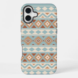 Coque iPhone 16 Plus Aztec Essence Ptn IIIb Blue Cream Terracottas