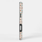 Coque iPhone 16 Plus Aztec Formes Motif rouille crème Turquoise (Côté droit)