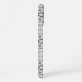 Coque iPhone 16 Plus Aztec Formes Motif Rusts Crème Turquoise-Bleu (Côté droit)