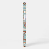 Coque iPhone 16 Plus Aztec Influence Motif Crème Bleue Terracottas (Côté gauche)