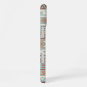 Coque iPhone 16 Plus Aztec Influence Motif Crème Bleue Terracottas (Côté droit)