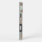 Coque iPhone 16 Plus Aztec Influence Motif Crème Bleue Terracottas (Côté droit)