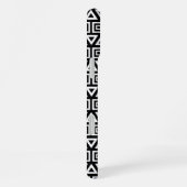 Coque iPhone 16 Plus Aztec Triangles+Motif Carré blanc sur noir (Côté droit)