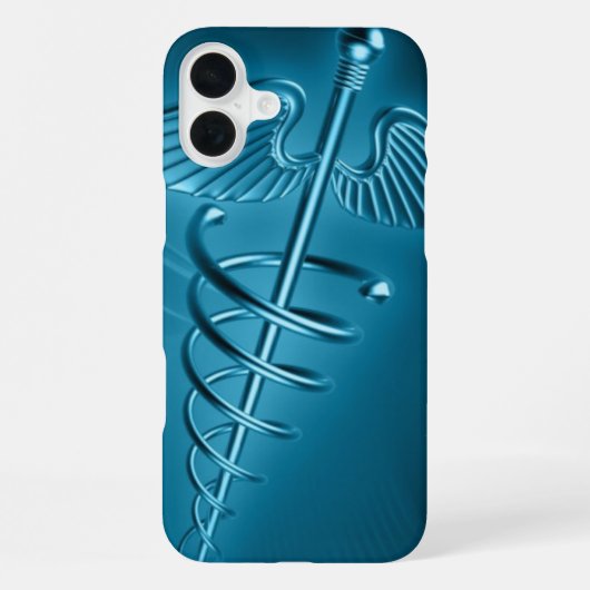 Coque iPhone 16 Plus Bague bleue d'Asclepius (Verso)