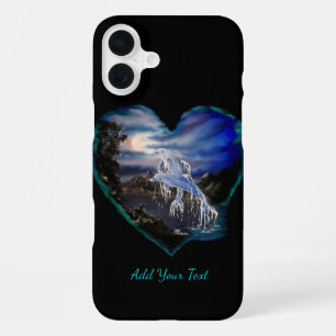 Coque iPhone 16 Plus Baie la nuit, Amour de dauphin, Ajoutez votre text