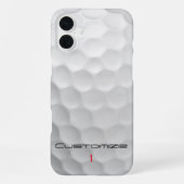 Coque iPhone 16 Plus Balle de golf blanche texturée avec nom et numéro  (Verso)